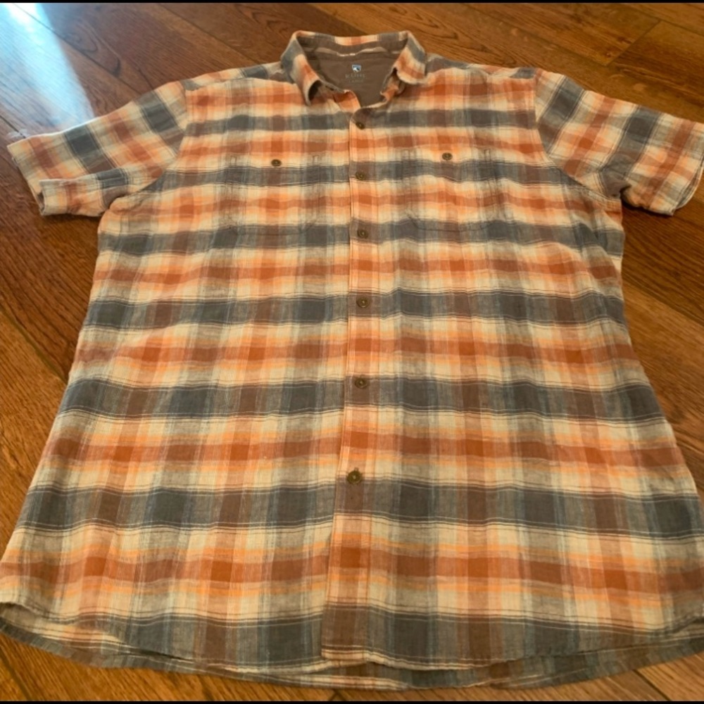KUHL: Men’s Plaid Short Sleeve Button Down Shirt Size Large